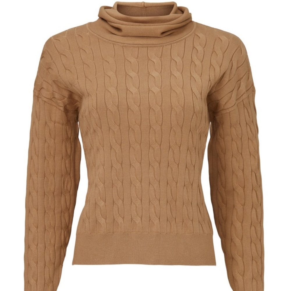 Veronica Beard Lova Cable Knit Sweater | M | Tan Camel | Matching Set